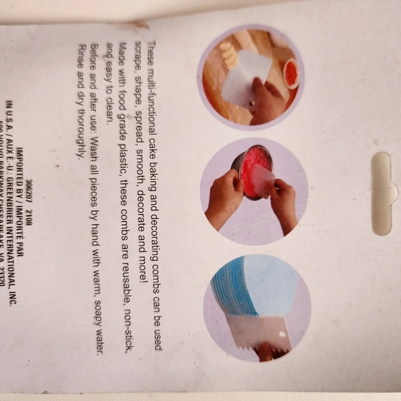 Voila Brand Cake Decorating Due -3 Pack Icing Combs Tool Set - Picture 7 of 11